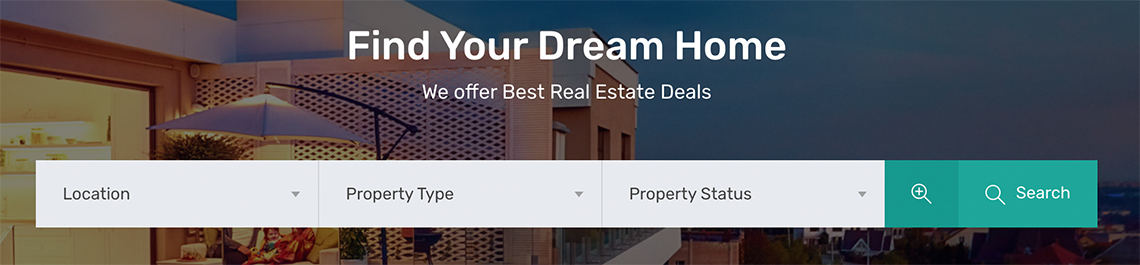Modern - Search Form Over Image